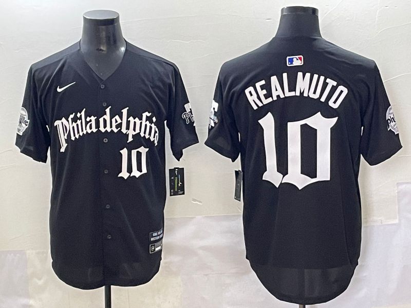 Men 2025 Philadelphia Phillies #10 Realmuto Black Five generations Joint Name Nike MLB Jersey style 5->philadelphia phillies->MLB Jersey